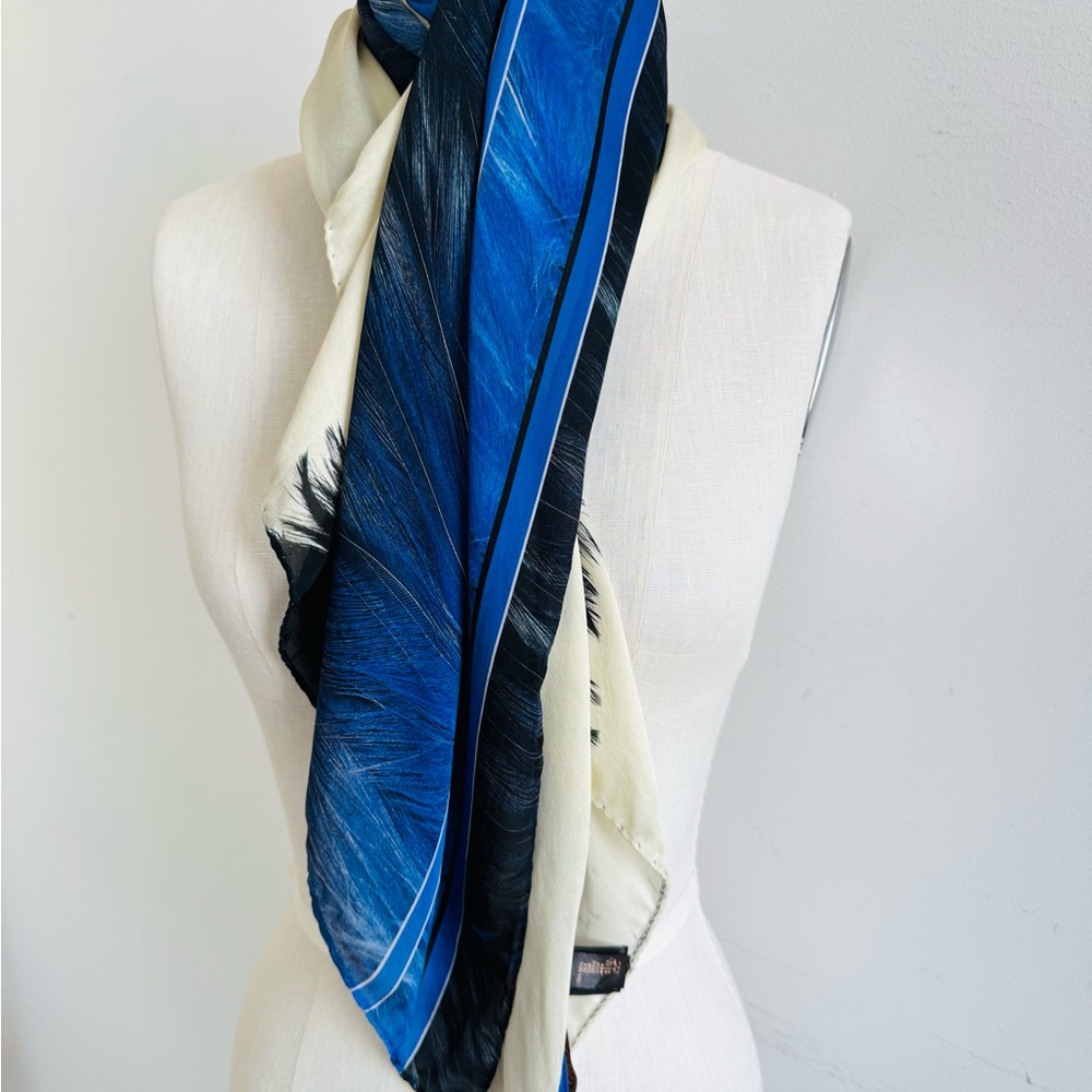 Roberto Cavalli bright blue silk Scarf - Picture 6 of 13